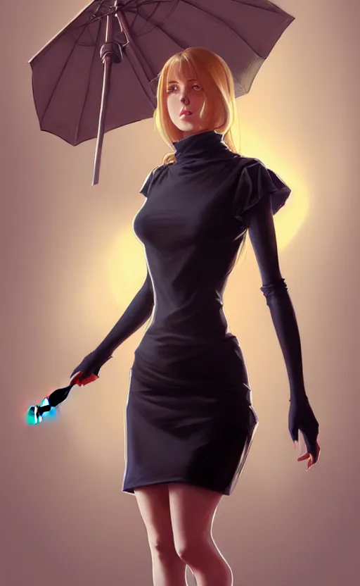 Image similar to portrait of a full body of beautiful young female secretary, d & d, sleeveless turtleneck, pencil miniskirt, fantasy, flat lighting, intricate, highly detailed, digital painting, artstation, concept art, smooth, sharp focus, illustration, art by simon bisley and greg rutkowski and alphonse mucha, natural tpose