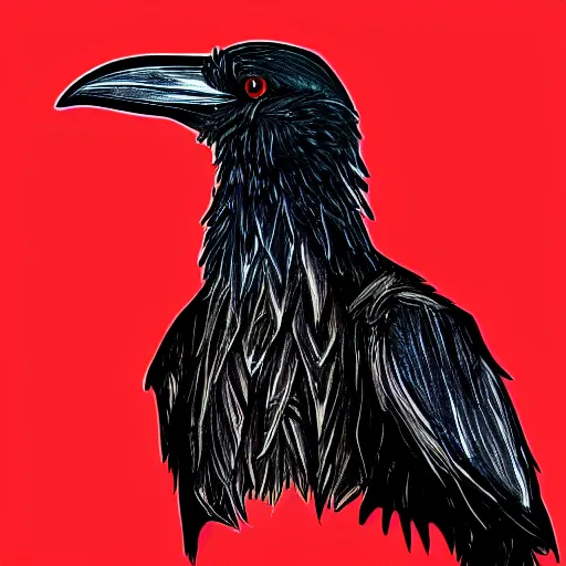 Image similar to illustration of a raven with red lines inspired by infamous second son bad karma, perfect