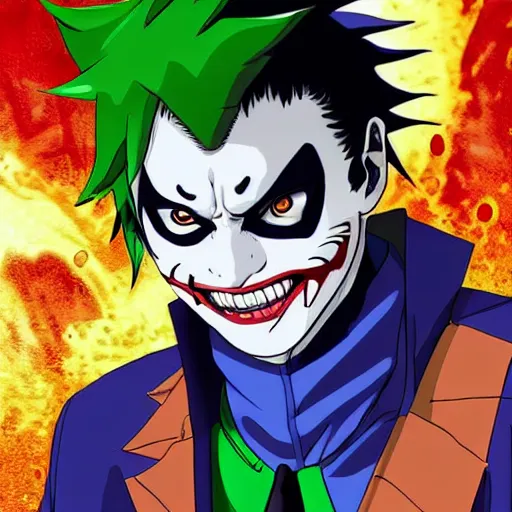 Image similar to Joker looks like Naruto, Joker as Naruto, high quality art