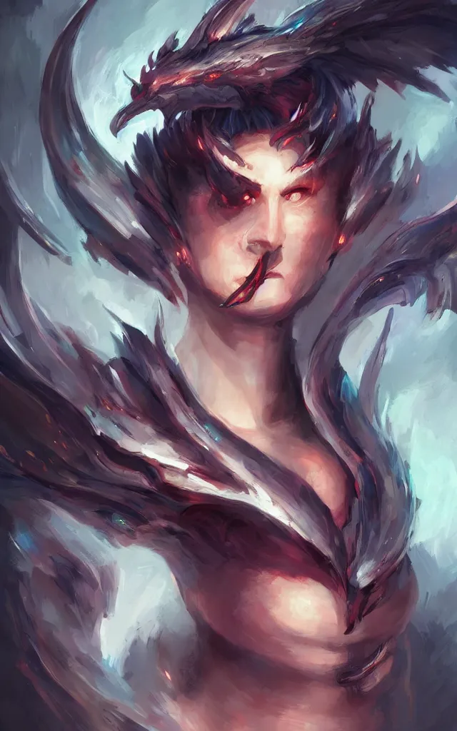 Image similar to digital art, centered portrait dragon by ross tran, ultradetailed, character design, concept art, trending on artstation,