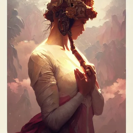 Prompt: human consciousness, highly detailed, digital painting, artstation, concept art, sharp focus, illustration, art by artgerm and greg rutkowski and alphonse mucha