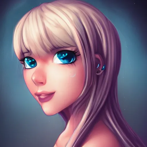 Image similar to pretty girl portrait profile picture by samdoesarts, detailed, dramatic lighting