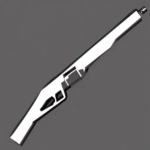 Image similar to double barrel shotgun, pale colors, low poly artstation