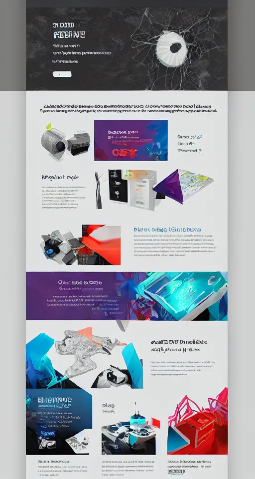 Image similar to landing page of a 3 d creative and experimental printing bussines, web design, concept, awwwards, experimental