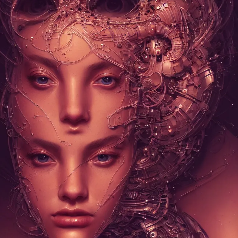 Image similar to a highly detailed long shot photo of very intricate female face portrait, futurism, rococo cyber neon lighting, detailed futuristic fibonacci jewelry, profile posing, hyper photorealistic, crispy quality, digital photography, trending in pinterest, cinematic, 4 k ultra hd, art by pascal blanche, art by greg rutkowski, art by artgerm,