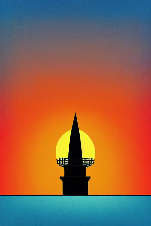 Image similar to minimalist boho style art of colorful christo redentor at sunrise, illustration, vector art