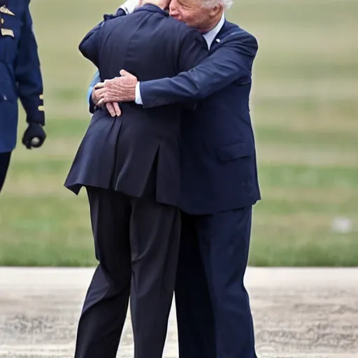 Prompt: Joe biden and Jeffery Epstein Hugging