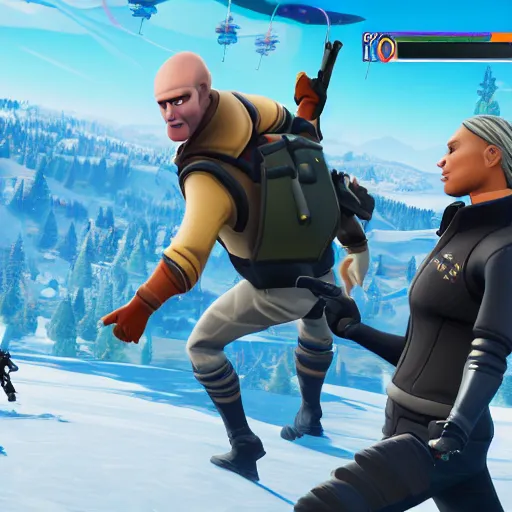 Image similar to vladimir putin as fortnite character, gameplay screenshot