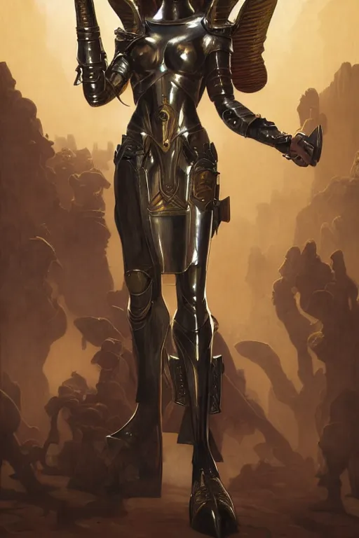 Prompt: Mystical Atlantean Cyborg, Regal, Realistic, Refined, full portrait of a beautiful female Anubis Valkyrie Warrior, Detailed Digital Art, Oil Painting, William-Adolphe Bouguereau, Steampunk, Walt Disney (1937), dynamic lighting, very beautiful, character illustration by Art Frahm, François Boucher, Highly Detailed, Cinematic Lighting, Unreal Engine, 8k, HD