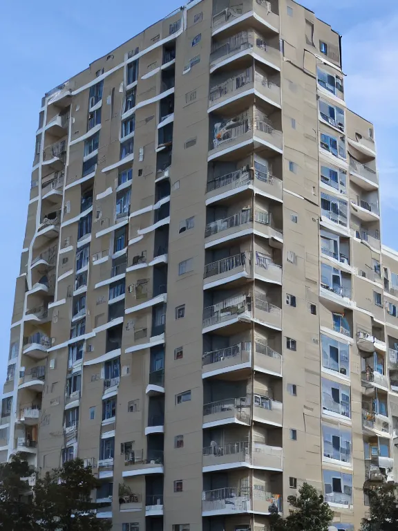 Image similar to apartment panel building photo, extreme wide shot