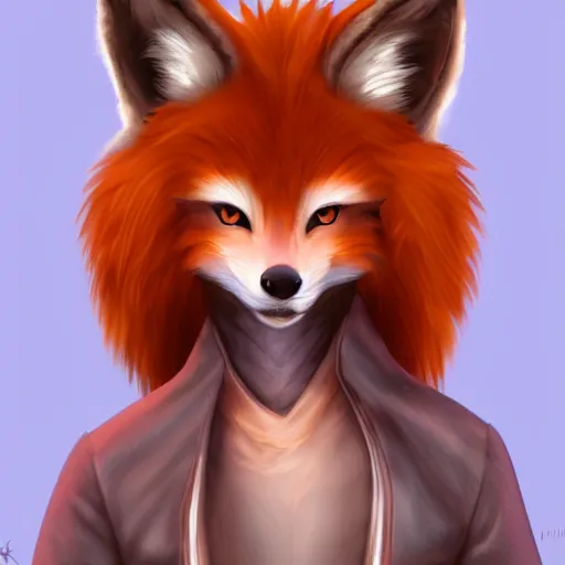 Prompt: a humanoid anthro furry fox character, digital art, highly detailed, trending on FurAffinity