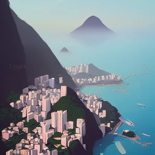 Image similar to rio de janeiro painted by atey ghailan