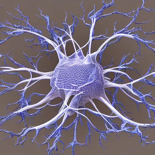 Image similar to a neuron, cell, 3D, Farid Ghanbari