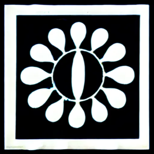 Prompt: minimal smiling sun symbol by karl gerstner, monochrome, symmetrical