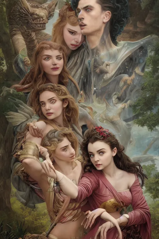 Prompt: A fantasy comic book style portrait painting of Jodie Comer, Anya Taylor-Joy, Joey King, as an Atlantean Reptilian Warrior, François Boucher, Oil Painting, Mystical Valkyrie, unreal 5, DAZ, hyperrealistic, octane render, Regal, Refined, Detailed Digital Art, RPG portrait, William-Adolphe Bouguereau, Michael Cheval, Walt Disney (1937), Steampunk, dynamic lighting, Highly Detailed, Cinematic Lighting, Unreal Engine, 8k, HD