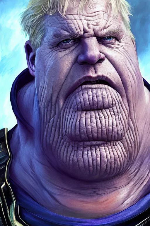 Prompt: Boris Johnson as Thanos, highly detailed character in digital fantasy, painted portrait, artstation, concept art, hard focus, illustrations, works by Artgerm and Greg Rutkowski, Alphonse Mucha and Craig Mullins, James Gene, Andrey Ryabovichev, Mark Simonetti and Peter Morbacher, 16 thousand