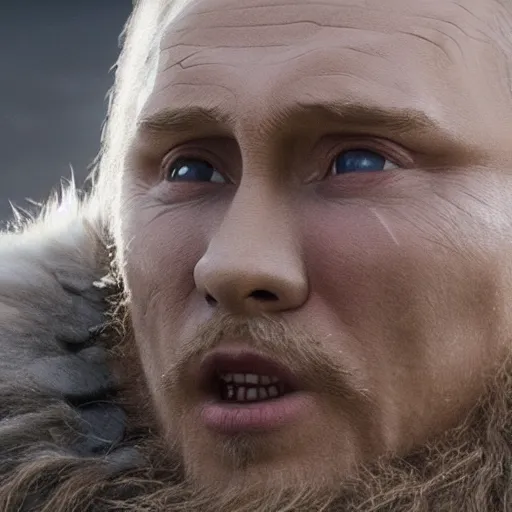 Image similar to Putin In the Vikings 4K quality super realistic