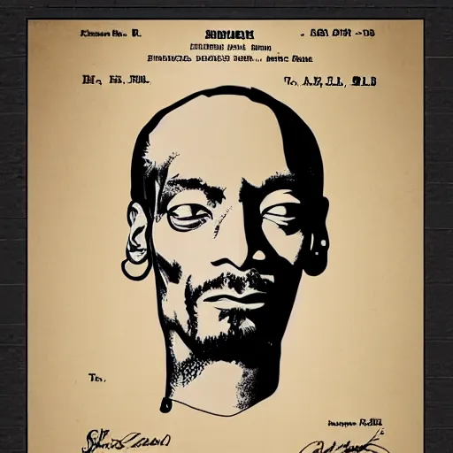 Image similar to us patent of snoop dogg's head, schematic