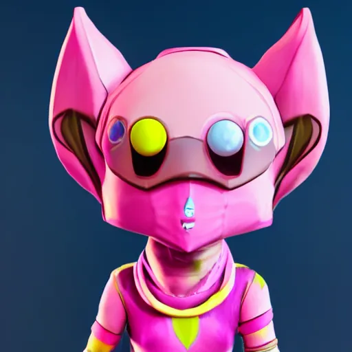 Image similar to pink alien with tall ears and yellow eyes fortnite character c 9. 0