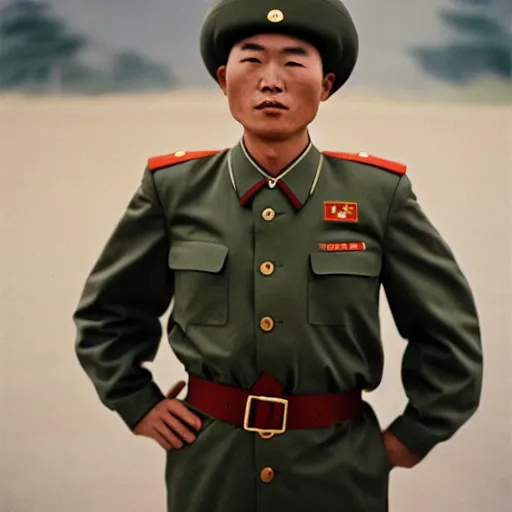 Image similar to A North Korean resistance soldier , photo bySlim Aarons, award winning, 4K