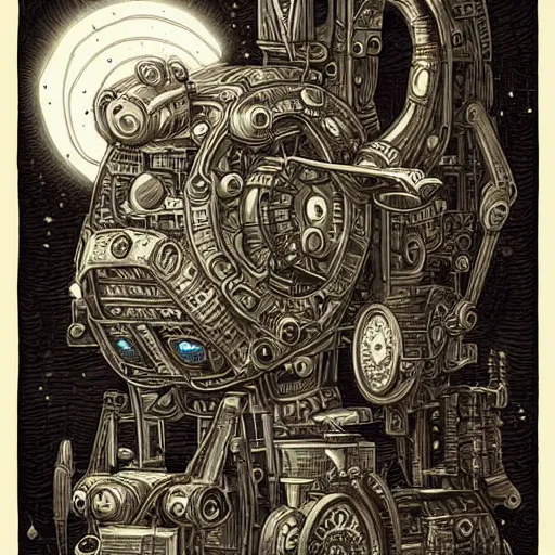 Image similar to ancient technology relic with glowing parts in the dark, by joe fenton