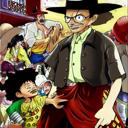 Image similar to walter white as luffy