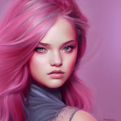 Image similar to teen girl, pink hair, gorgeous, amazing, elegant, intricate, highly detailed, digital painting, artstation, concept art, sharp focus, illustration, art by Ross tran