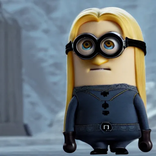 Image similar to legolas is a despicable me minion, intricate, 4k, photorealistic