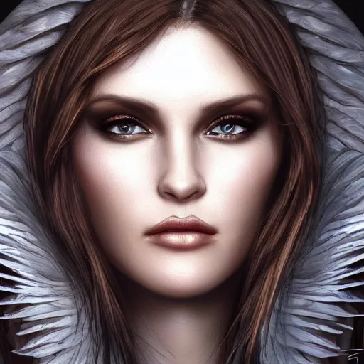 Prompt: perfectly - centered close - up portrait - photograph of angel of death, the perfect human female specimen, intricate, elegant, super highly detailed, professional digital painting, artstation, concept art, smooth, sharp focus, no blur, no dof, extreme illustration, unreal engine 5, 8 k, by anne stokes