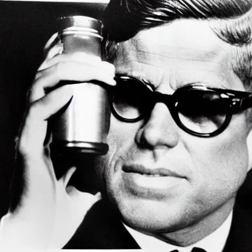 Prompt: jfk in the year 2016 drinking lean and freestyling. Instagram
