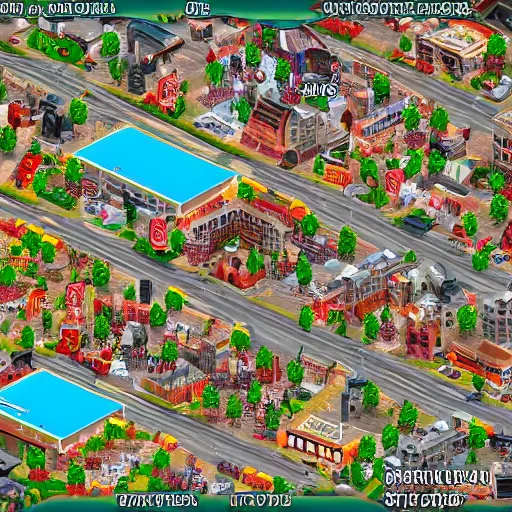 Prompt: simcity but it's a city in hell