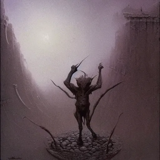 Image similar to goblin concept art, beksinski