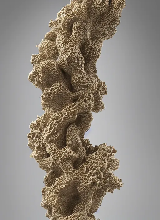 Image similar to high intricate sculpture of waves of tremella - fuciformis, maria panfilova, andrea savchenko, mike kime, ludovic plouffe, qi sheng luo, oliver cook, trending on artstation