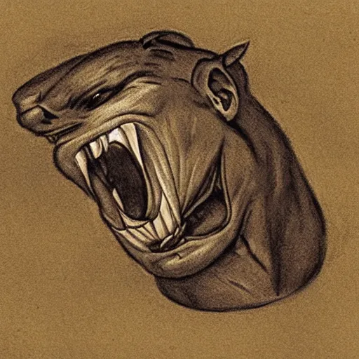 Image similar to apollo screaming, illustration drawing