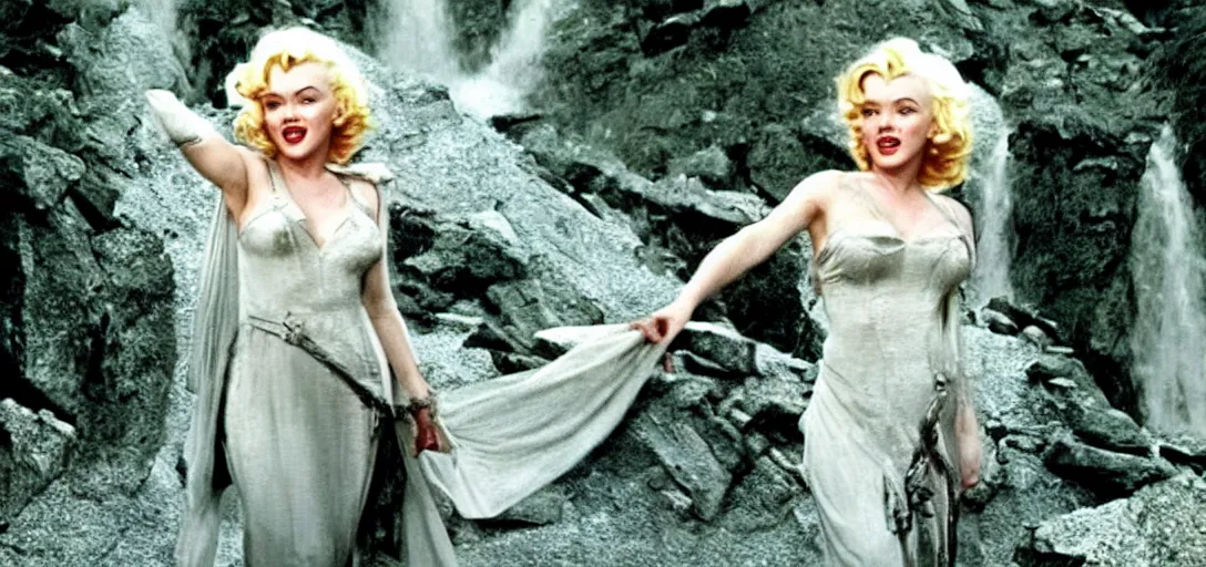 Image similar to still of marilyn monroe as arwen in the lord of the rings : the two towers ( 2 0 0 2 )