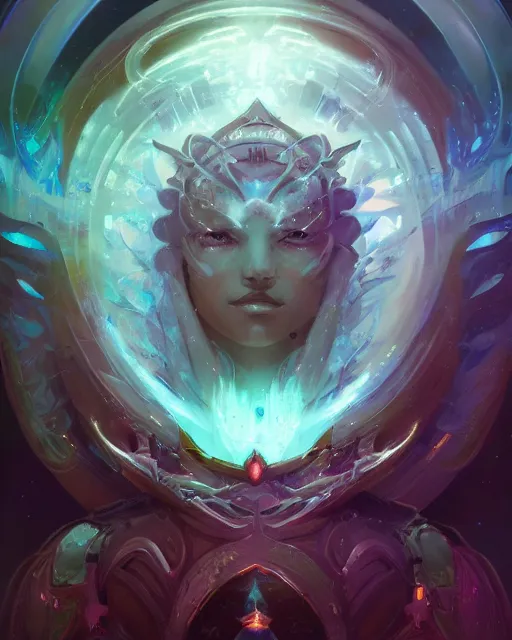 Image similar to portrait of a beautiful cybernetic emanation from angelarium, profile, by pete mohrbacher and artgerm and wlop, digital art, highly detailed, intricate, fantasy, mystical, Trending on Artstation HQ, deviantart, unreal engine, 4K UHD image