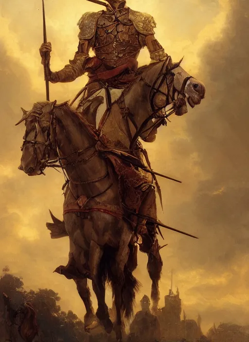 Prompt: formal portrait of charlton heston as don quixote. digital art by eugene de blaas, ross tran, and nasreddine dinet, vibrant color scheme, intricately detailed, in the style of romanticism, cinematic, artstation, greg rutkowski