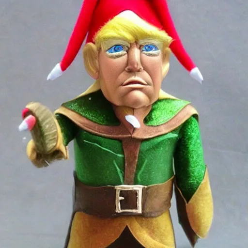 Image similar to a fantasy elf that looks like donald trump, fan art