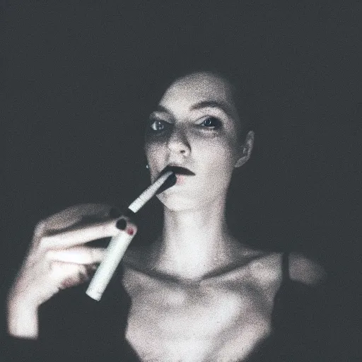 Image similar to a woman smoking a cigarette in a dark room, screenshot by martin scorsese, aestheticism, goth, dark and mysterious, filmic, shutterstock contest winner, tumblr contest winner, naturalism, behance hd, shutterstock contest winner