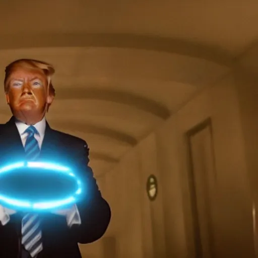 Prompt: movie still of donald trump in tron : legacy ( 2 0 1 0 )