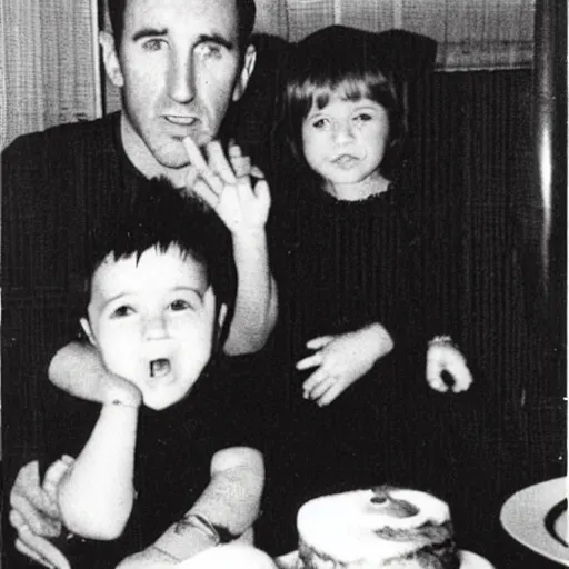 Prompt: Trent Reznor at his 3rd birthday party