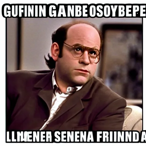 Image similar to George Costanza on Seinfeld as a gangster blood gang member