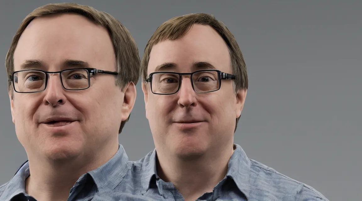 Prompt: vinil action figure of Linus Torvalds, product photo