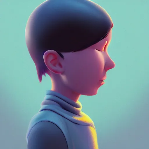 Image similar to Portrait of a faceless head, no eyes, no ears, no hair, mattepainting concept Blizzard pixar maya engine on stylized background splash comics global illumination lighting artstation lois van baarle, ilya kuvshinov, rossdraws