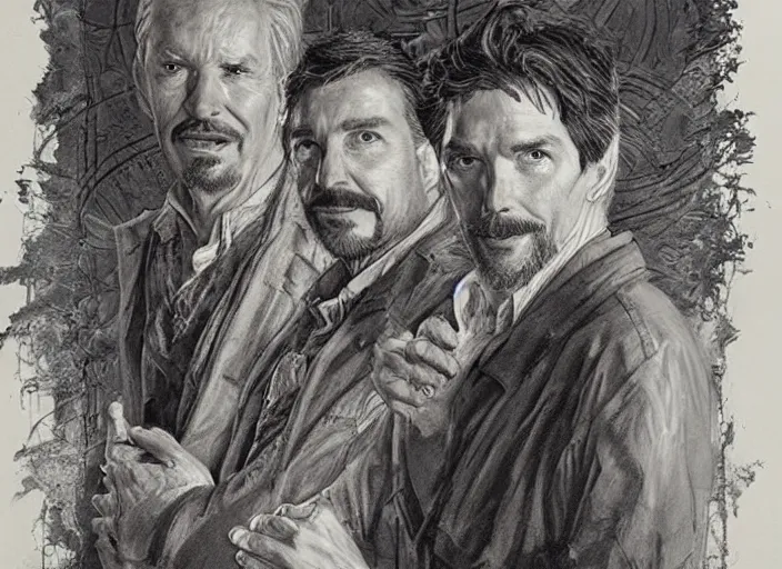 Prompt: a highly detailed aged portrait of stephen strange, james gurney, james jean