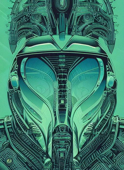 Prompt: Alien (1979) movie poster, Kilian Eng, Dan Mumford, detailed