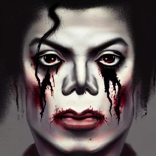 Prompt: eighties michael jackson as a flesh eating zombie with cuts on face, 7 days to die zombie, fine art, award winning, intricate, elegant, sharp focus, cinematic lighting, highly detailed, digital painting, 8 k concept art, art by guweiz and z. w. gu, masterpiece, trending on artstation, 8 k