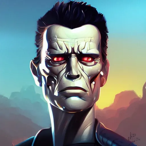 Image similar to face icon stylized minimalist the terminator 2 : judgement day, loftis, cory behance hd by jesper ejsing, by rhads, makoto shinkai and lois van baarle, ilya kuvshinov, rossdraws global illumination