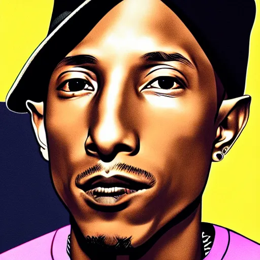 Prompt: pharrell williams by olivier bonhomme