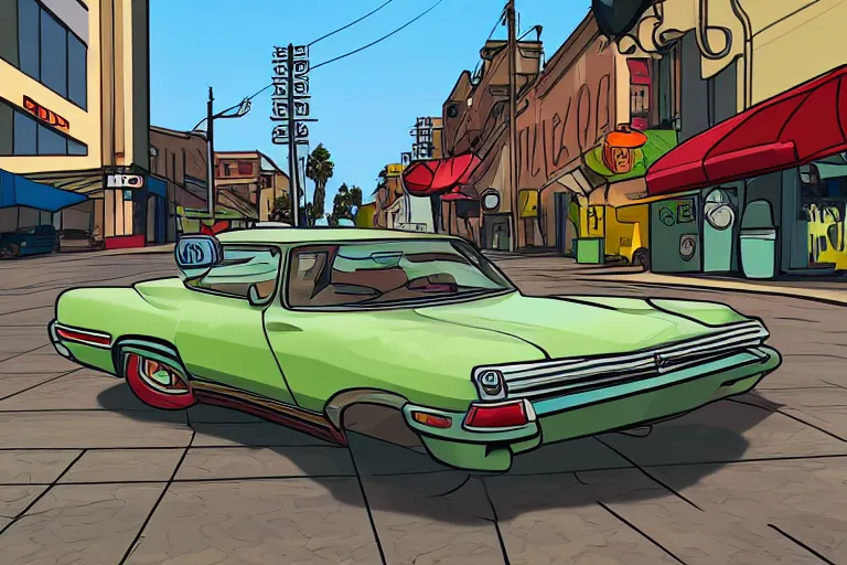 Image similar to cartoon gta V style, car